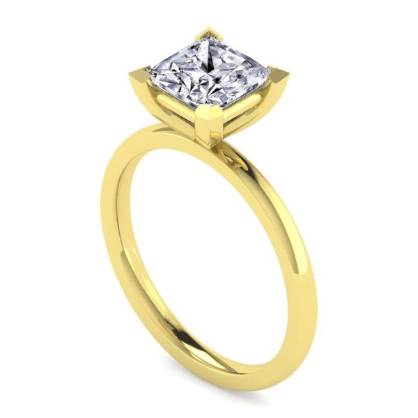 14K Yellow Gold Princess Cut Diamond Engagement Ring - Image 2