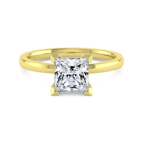 14K Yellow Gold Princess Cut Diamond Engagement Ring