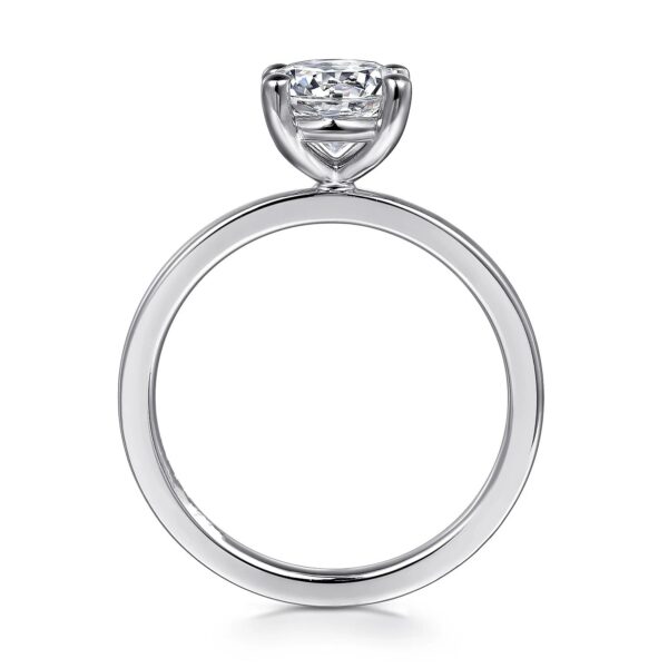 14K White Gold Round Diamond Engagement Ring - Image 3