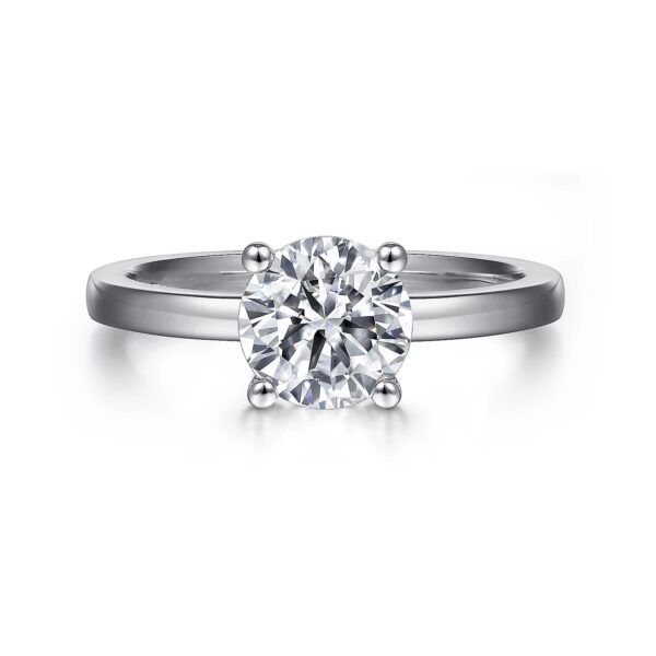 14K White Gold Round Diamond Engagement Ring