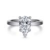 14K White Gold Pear Shape Diamond Engagement Ring