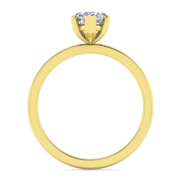 14K Yellow Gold Pear Shape Diamond Engagement Ring - Image 3