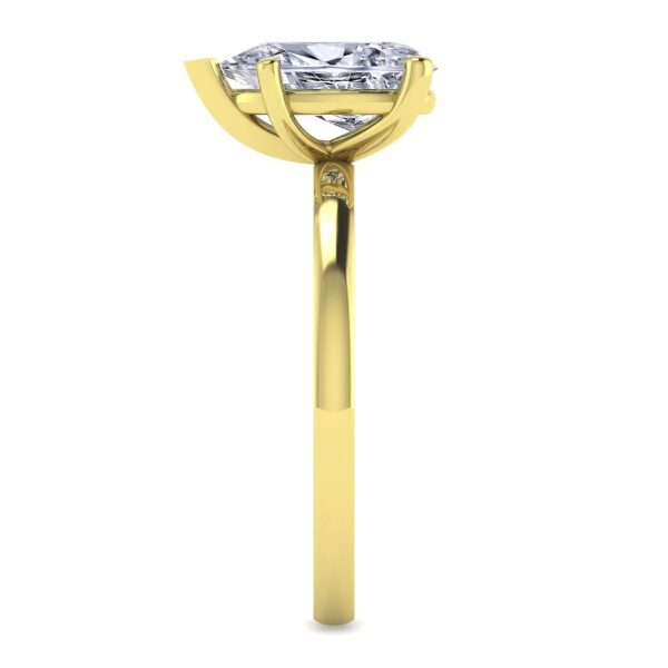 14K Yellow Gold Pear Shape Diamond Engagement Ring - Image 4
