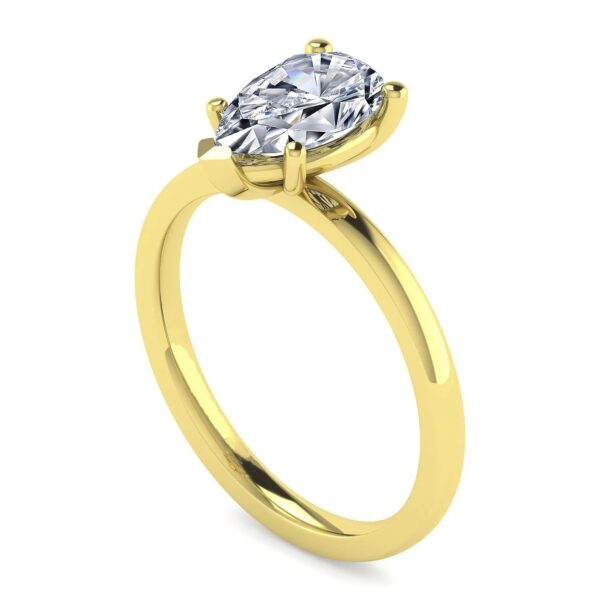 14K Yellow Gold Pear Shape Diamond Engagement Ring - Image 2