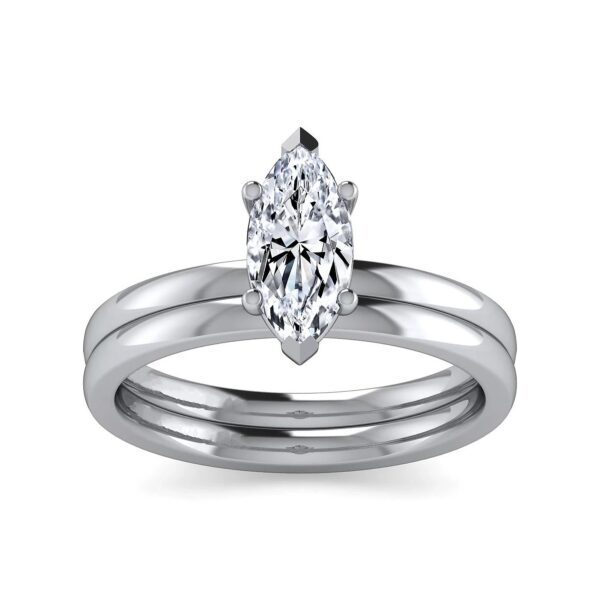 14K White Gold Diamond Engagement Ring - Image 5
