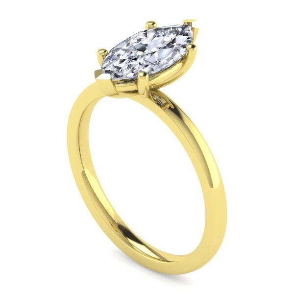 14K Yellow Gold Diamond Engagement Ring - Image 3
