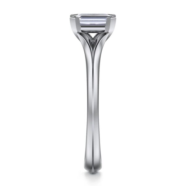 14K White Gold Emerald Cut Diamond Engagement Ring - Image 4
