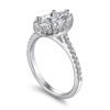 14K White Gold Pear Shape Halo Diamond Engagement Ring - Image 4