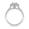 14K White Gold Pear Shape Halo Diamond Engagement Ring - Image 2
