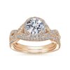 14K Rose Gold Round Halo Diamond Engagement Ring - Image 5