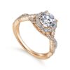 14K Rose Gold Round Halo Diamond Engagement Ring - Image 2