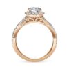 14K Rose Gold Round Halo Diamond Engagement Ring - Image 4