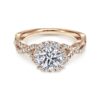 14K Rose Gold Round Halo Diamond Engagement Ring