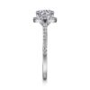 14K White Gold Round Halo Diamond Engagement Ring - Image 2