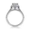 14K White Gold Round Halo Diamond Engagement Ring - Image 4