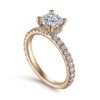 14K Rose Gold Hidden Halo Round Diamond Engagement Ring - Image 3