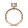 14K Rose Gold Hidden Halo Round Diamond Engagement Ring - Image 2