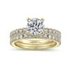14K Yellow Gold Hidden Halo Round Diamond Engagement Ring - Image 5