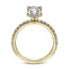 14K Yellow Gold Hidden Halo Round Diamond Engagement Ring - Image 3