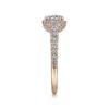 14K Rose Gold Hidden Halo Round Diamond Engagement Ring - Image 4