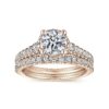 14K Rose Gold Hidden Halo Round Diamond Engagement Ring - Image 5