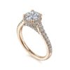 14K Rose Gold Hidden Halo Round Diamond Engagement Ring - Image 2