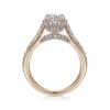 14K Rose Gold Hidden Halo Round Diamond Engagement Ring - Image 3