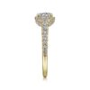 14K Yellow Gold Hidden Halo Round Diamond Engagement Ring - Image 4