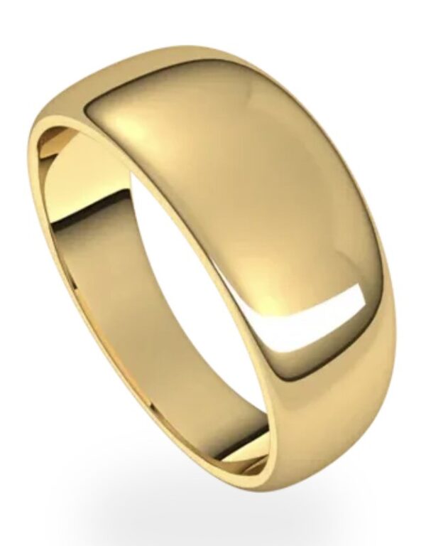 14K Yellow Standard Weight Standard Fit Round Tapered Band