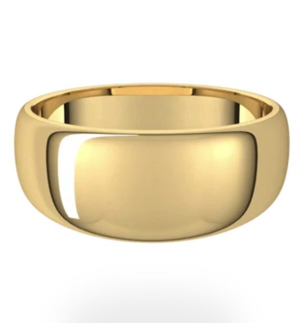 14K Yellow Standard Weight Standard Fit Round Tapered Band - Image 4