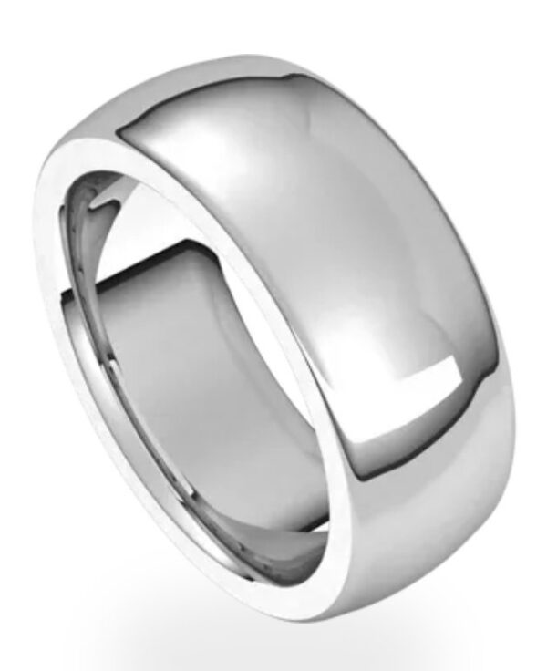 14K White Heavyweight Comfort Fit Half Round Band