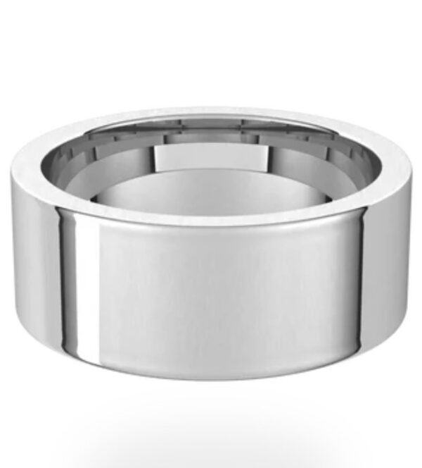 14K White Standard Weight Comfort Fit Flat Band - Image 4