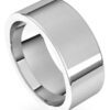 14K White Standard Weight Comfort Fit Flat Band