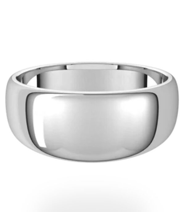 14K White Standard Weight Standard Fit Round Tapered Band - Image 3