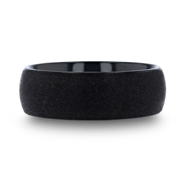 OBSIDIAN Domed Black Tungsten Carbide Ring - Image 3