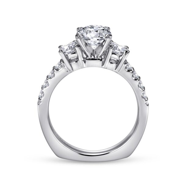 14k White Gold Round Diamond Engagement Ring Setting only
Center Stone Not Included Center Stone Suggestion 1.5 Carat .78 Carat Weight - Image 4