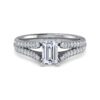14K White Gold Emerald Cut Diamond Engagement Ring