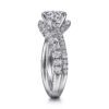 14K White Gold Round Diamond Engagement Ring - Image 3