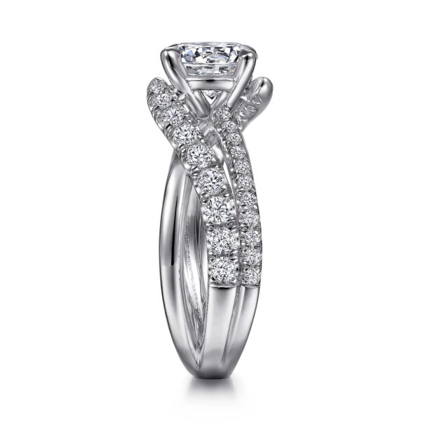 14K White Gold Round Diamond Engagement Ring - Image 3