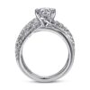 14K White Gold Round Diamond Engagement Ring - Image 4