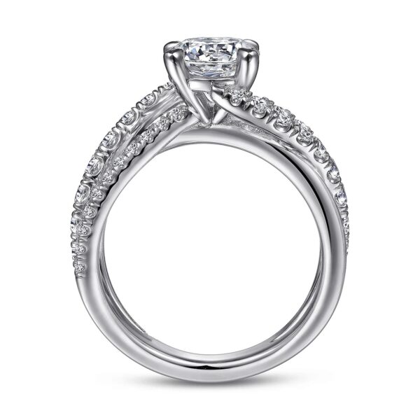 14K White Gold Round Diamond Engagement Ring - Image 4