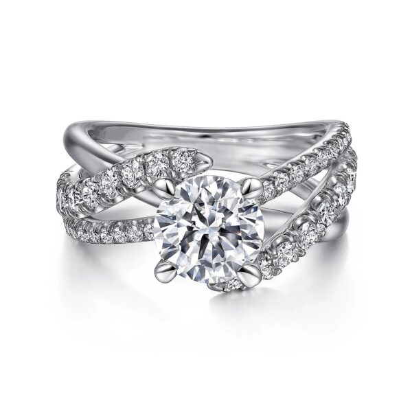14K White Gold Round Diamond Engagement Ring