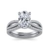 14K White Gold Split Shank Oval Diamond Engagement Ring - Image 5