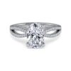 14K White Gold Split Shank Oval Diamond Engagement Ring