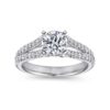 Platinum Round Split Shank Diamond Engagement Ring - Image 4