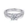 Platinum Round Split Shank Diamond Engagement Ring