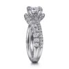 14K White Gold Cushion Cut Diamond Engagement Ring - Image 3