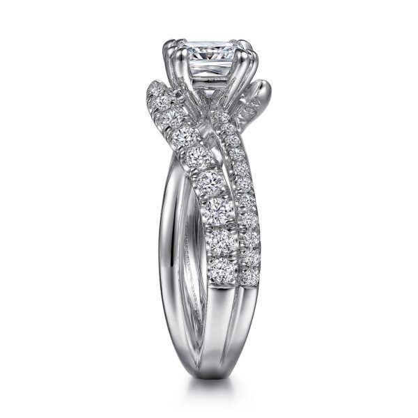 14K White Gold Cushion Cut Diamond Engagement Ring - Image 3