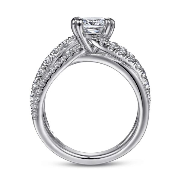 14K White Gold Cushion Cut Diamond Engagement Ring - Image 2