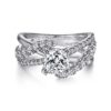 14K White Gold Cushion Cut Diamond Engagement Ring